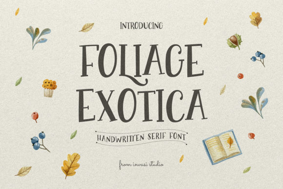 Foliage Exotica: A Playful Serif Font for Crafters and Product Makers